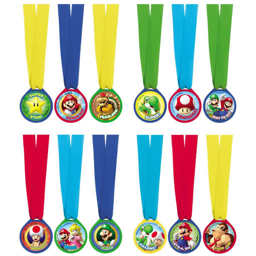 Picture of SUPER MARIO AWARD MEDALS PARTY FAVOURS - 12PK